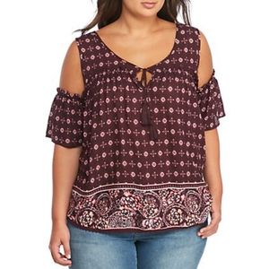 {Belle Du Hour} NEW Cold Shoulder Peasant Top